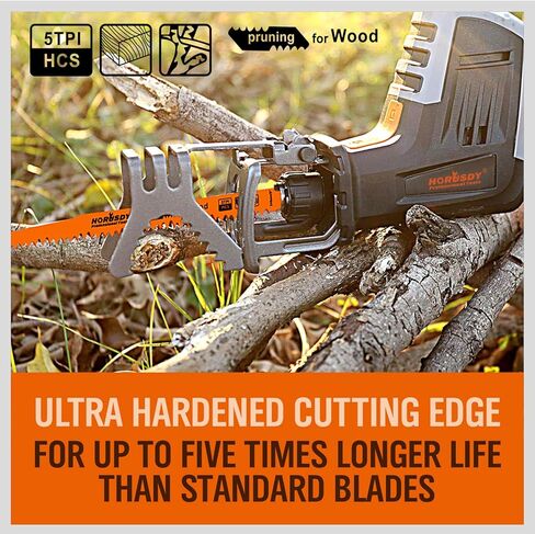 HORUSDY 9-Inch Wood Pruning Reciprocating Saw Blades, 5TPI Saw Blades - 5 Pack in Kuwait