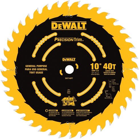 DEWALT Table Saw Blade, 10", 40 Tooth, with Fine Finish, Ultra Sharp Carbide (DWA11040) in Saudi Arabia