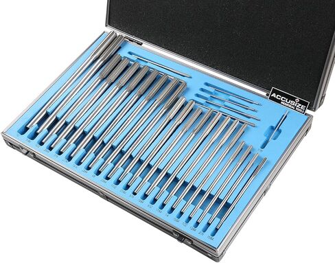 حجم مخرطة دبوس وتد من Accusize Industrial Tools: 0.1230 بوصة حتى 0.4995 بوصة، مجموعة مخرطة رمي ممتازة HSS M2، قطع باليد اليمنى، مجموعة 7 قطع، 5528-ST00 in Kuwait