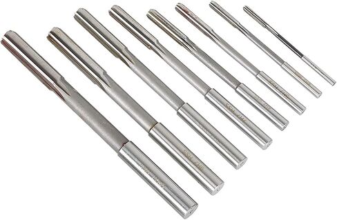 findmall 8PCS Reamer Set 1/8-3/8 inch Chucking Reamer Set H8 HSS Straight Flute Straight Shank Chucking Machine Cutter Milling Reamer Kit for Lathe Machine in Saudi Arabia