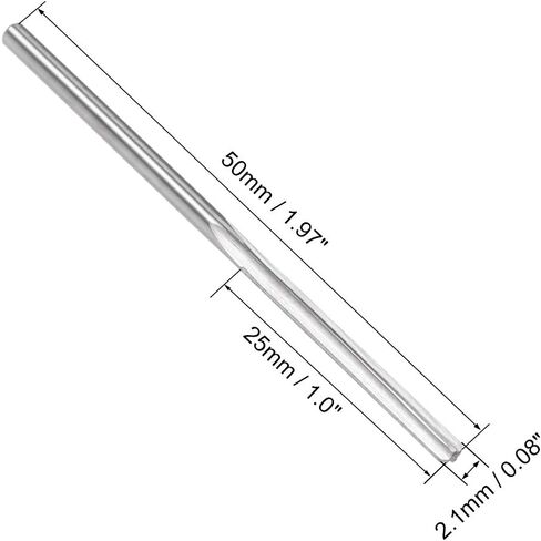 uxcell 2mm Chucking Reamer, Tungsten Carbide Lathe Machine Reamer H7 4 Straight Flutes, Round Shank Milling Cutting Tool, for Stainless Steel Alloy Copper Metal in Saudi Arabia