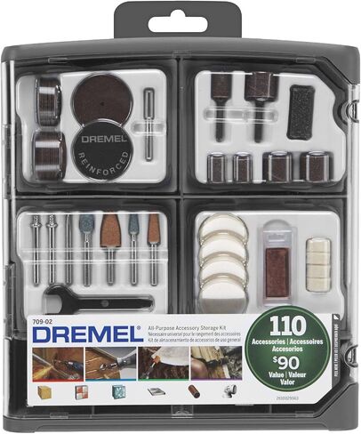 Dremel 160-Piece Rotary Tool Accessory Kit with EZ Lock Technology - 1/8" Shank - Cutting Bits, Polishing Wheel and Compound, Sanding Drums & Disc (710-08) in Saudi Arabia