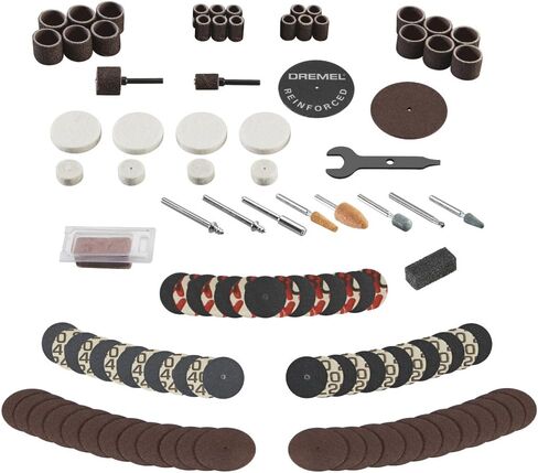 Dremel 160-Piece Rotary Tool Accessory Kit with EZ Lock Technology - 1/8" Shank - Cutting Bits, Polishing Wheel and Compound, Sanding Drums & Disc (710-08) in Saudi Arabia