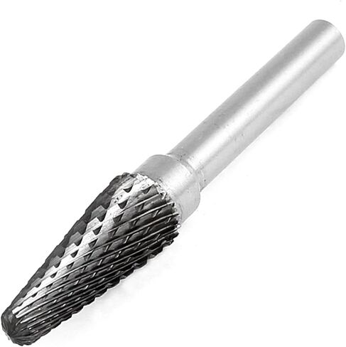 Aexit 6mm Shank Rotary Tool Accessories 10mm Dia Double Cut Conical Rotary File Tool Blades 6.4cm Length in Saudi Arabia
