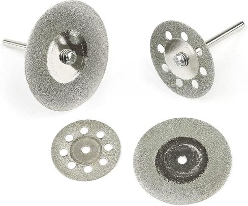 40 Pcs Diamond Cutting Wheel Set, 25mm/30mm/35mm/40mm Diamond Coated Cutting Wheel with 8 Pcs 3mm Mandrel and 2 Pcs Screwdriver in Kuwait