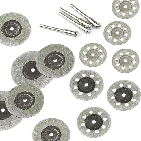 40 Pcs Diamond Cutting Wheel Set, 25mm/30mm/35mm/40mm Diamond Coated Cutting Wheel with 8 Pcs 3mm Mandrel and 2 Pcs Screwdriver in Kuwait