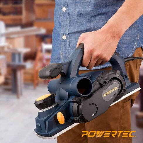 POWERTEC HP1005 Portable Corded Hand Planer 8 Amp Power Motor with 4 3/8 Hand Planer Blades | Electric Woodworking Tool in Saudi Arabia