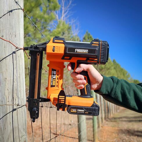 Freeman PE20VFS16 20 Volt Cordless 16-Gauge 1" Fencing Stapler Kit with Lithium Ion Battery, Charger, and Bag – 1300 Shots per Charge in Saudi Arabia