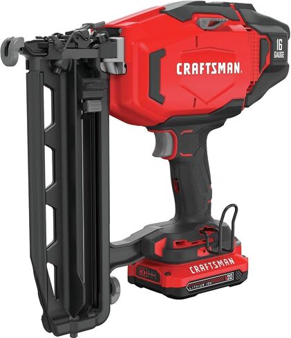 CRAFTSMAN V20 Cordless Finish Nailer Kit, Nail Gun, 16GA, 2-1/2 Nails, Battery and Charger Included (CMCN616C1) in Kuwait