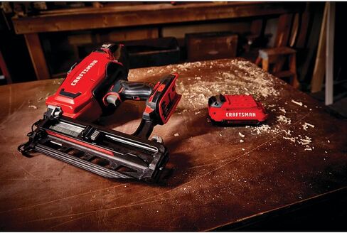 CRAFTSMAN V20 Cordless Finish Nailer Kit, Nail Gun, 16GA, 2-1/2 Nails, Battery and Charger Included (CMCN616C1) in Kuwait