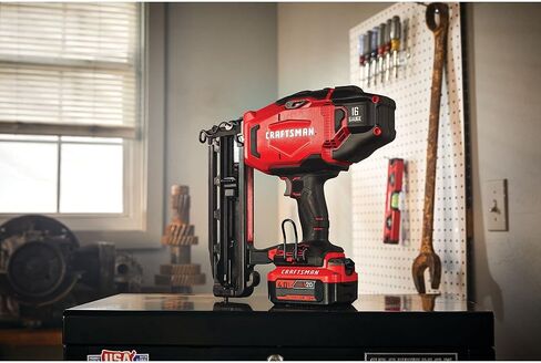 CRAFTSMAN V20 Cordless Finish Nailer Kit, Nail Gun, 16GA, 2-1/2 Nails, Battery and Charger Included (CMCN616C1) in Kuwait