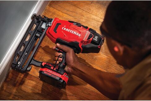 CRAFTSMAN V20 Cordless Finish Nailer Kit, Nail Gun, 16GA, 2-1/2 Nails, Battery and Charger Included (CMCN616C1) in Kuwait