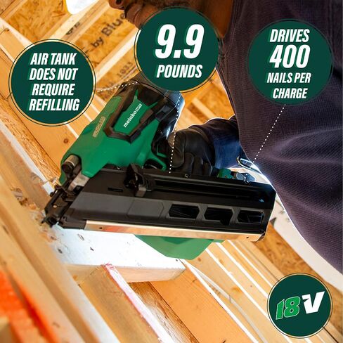 Metabo HPT Cordless 18V MultiVolt™ Framing Nailer Kit | Accepts 2-Inch to 3-1/2-Inch Clipped & Offset Round Paper Nails | 1-18V 4.0Ah Li-Ion Battery w/Fuel Gauge | Lifetime Tool Warranty | NR1890DCST in Saudi Arabia