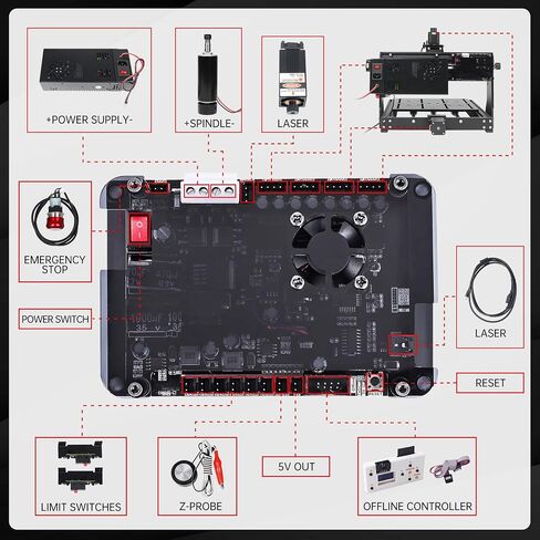 CNCTOPBAOS 1610 PRO Mini CNC Router Kit، 3 محاور سطح المكتب GRBL التحكم DIY آلة نقش النقش، نحت النقش على الأكريليك، PVC، PCB، البلاستيك، آلة طحن قطع الخشب in Kuwait