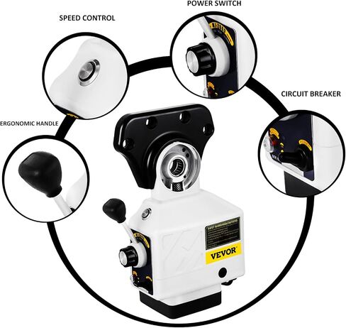 Vevor Power Feed X-Axis 150Lbs Torque,Power Feed Milling Machine 0-200PRM, Power Table Feed Mill 110V,for Bridgeport and Similar Knee Type Milling Machines - Amazon.com in Kuwait