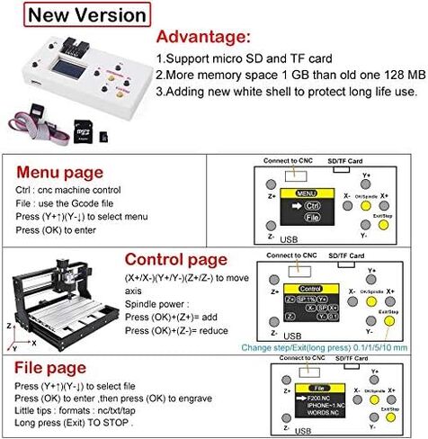CNCTOPBAOS ترقية CNC 3018 Pro 3 Axis DIY Mini CNC Router Kit مع GRBL جهاز تحكم عن بعد غير متصل وحدة تحكم PVC PCB أكريليك البلاستيك الخشب قطع النقش نحت آلة طحن in Kuwait