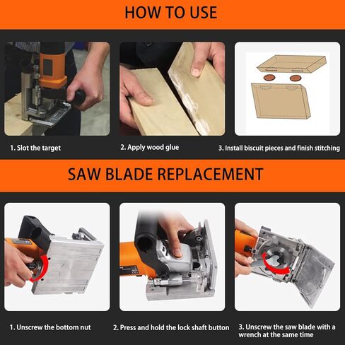 Syrisora ​​الخشب البسكويت لوحة النجار 760 واط النجارة متعددة الوظائف الكهربائية فتحة لسان (الاتحاد الأوروبي التوصيل 230 فولت) in Kuwait