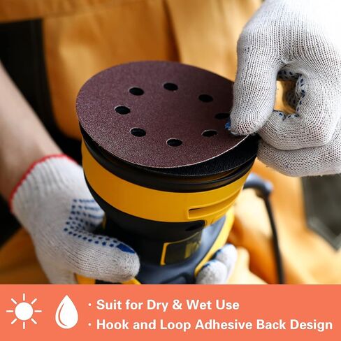 165 قطعة من ورق الصنفرة المداري 5 بوصة 8 فتحات لاصقة لأوراق الصنفرة لسنفرة دوارة عشوائية 40 60 80 120 180 240 320 400 600 حبيبة STUHAD in Kuwait