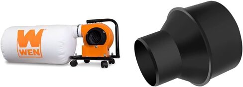 WEN DC3401 5.7-Amp 660 CFM Rolling Dust Collector with 12-Gallon Bag and Optional Wall Mount, Black & 28200 Universal Dust Extractor Hose, 4-Inch x 10-Feet in Saudi Arabia