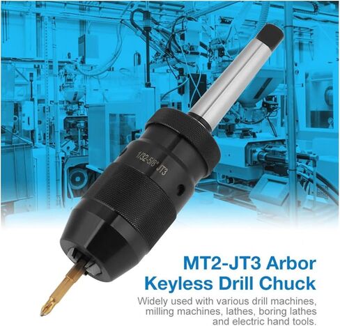 MSEURO 1-16mm Capacity Steel Keyless Drill Chuck Self Tighten Lathe Drill Chuck W/ MT2-JT3 Taper Arbor Drill Bits Adapter Tool Part in Kuwait