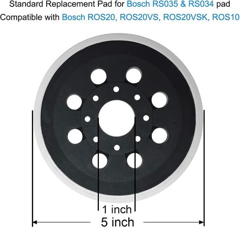 2 Pack 5 Inch 8 Hole Hook & Loop Replacement Sander Pad for 5" Bosch ROS20VS, ROS20VSC, ROS20VSK, ROS20, ROS10 Random Orbit Sander Sanding Backing Pad in Saudi Arabia