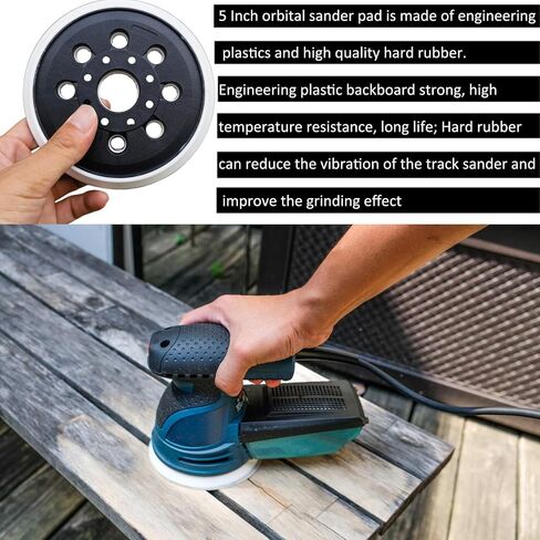 2 Pack 5 Inch 8 Hole Hook & Loop Replacement Sander Pad for 5" Bosch ROS20VS, ROS20VSC, ROS20VSK, ROS20, ROS10 Random Orbit Sander Sanding Backing Pad in Saudi Arabia