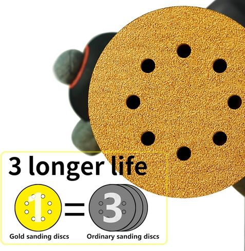 Faoyoon 5 بوصة أقراص الصنفرة هوك وحلقة | تشكيلة ورق الصنفرة بحبيبات 60/80/120/220/320 | منصات الصنفرة المدارية | ورق رمل للسيارات وأعمال النجارة | 50 عبوة in Kuwait