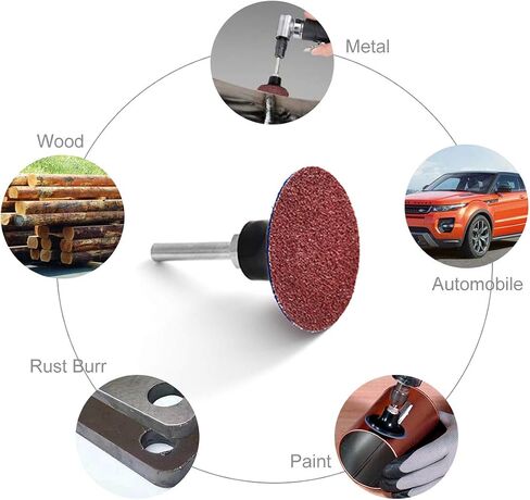 Tshya Quick Change Twist on Disc, 60 Pcs 60Grit 2 inch Sanding Discs Aluminum Oxide Coated Die Grinder Accessories, for Surface Prep (P60) in Saudi Arabia