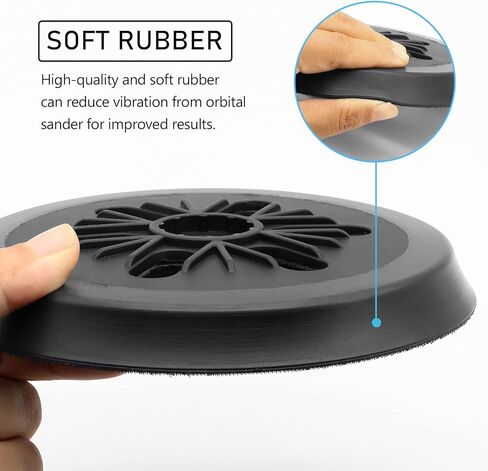 استبدال وسادة الصنفرة مقاس 6 بوصات، استبدال وسادة دعم ماكينة الصنفرة بخطاف وحلقة RS6046، متوافقة مع أجهزة الصنفرة المدارية Bosch ROS65VC 1250DEVS 3727DVS 3727DEVS in Kuwait