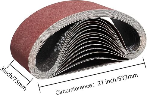 3x21 Inch Sanding Belts 80 Grit 10 Pack for Belt Sander | Premium Aluminum Oxide,Heavy Duty Long-Lasting Belt Sander Belt,3In Belt Sander Paper for Wood Metal Paint Sanding in Saudi Arabia