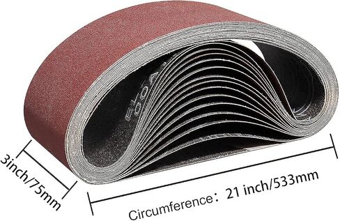 3x21 Inch Sanding Belts 80 Grit 10 Pack for Belt Sander | Premium Aluminum Oxide,Heavy Duty Long-Lasting Belt Sander Belt,3In Belt Sander Paper for Wood Metal Paint Sanding in Saudi Arabia