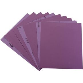 Sandpaper 1500 Grit, Wet Dry Sanding Sheets 9 x 11 Inch, Advanced White Fused Alumina Abrasive Sander Paper for Wood Furniture Finishing, Metal Sanding, Automotive Polishing, Purple,12-Sheets