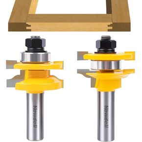 مجموعة رؤوس توجيه كبيرة من Ogee Rail and Stile Router 1/2 بوصة، مجموعة قضبان باب خزانة NewDeli ومجموعة قطع الراوتر الفولاذي 2 بت Ogee بعمق القطع 3/8 بوصة، حتى 2.5 سم من المخزون in Kuwait