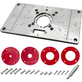 لوحة إدخال طاولة التوجيه QYQRQF، لوحة توجيه من الألومنيوم لطاولة النجارة، لوحة تركيب، أدوات خشبية، آلة طحن وتشذيب مع ملحقات (أحمر) in Kuwait