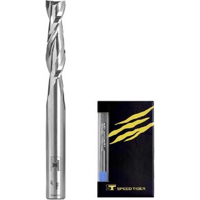 لقم توجيه حلزونية من كربيد SPEED TIGER - قطر ISEU1/4 بوصة، طول القطع 1 بوصة، 2-1/2 بوصة OVL (قطعة واحدة، 1/4 بوصة) - للخشب والبلوط والMDF والألومنيوم - مجموعات قطع مطحنة للخشب والبلوط والMDF والألومنيوم أصحاب الأعمال اليدوية والمهنيين in Kuwait