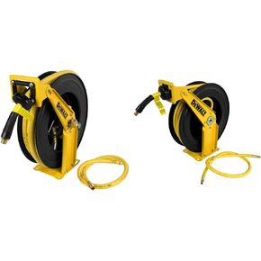 DEWALT DXCM024-0344 بكرة خرطوم ذات ذراع مزدوج مع خرطوم مطاطي ممتاز مقاس 1/2 بوصة × 50 بوصة