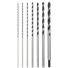 7 Pcs Extra Long Brad Point Drill Bit Set,12" 300mm Carbon Steel Wood Drill Bits Set,Fit for Bench Hand and Conventional Electric Drill