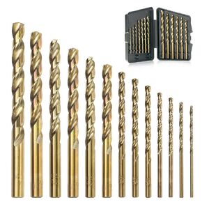 مجموعة رؤوس مثقاب الكوبالت 13 قطعة من GMTOOLS، فولاذ عالي السرعة M35، طرف 135 درجة، طقم لقم مثقاب بطول Jobber للمعادن الصلبة والحديد الزهر والفولاذ المقاوم للصدأ والبلاستيك والخشب مع حقيبة تخزين 1/16"-1/4" in Kuwait