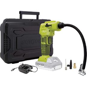 مجموعة ضاغط الهواء المحمول اللاسلكي Auto Joe 24V-AJC1-LTE-P1 24 فولت IONMAX، مع بطارية 2.0 أمبير وشاحن وحقيبة تخزين ومحولات فوهة in Kuwait