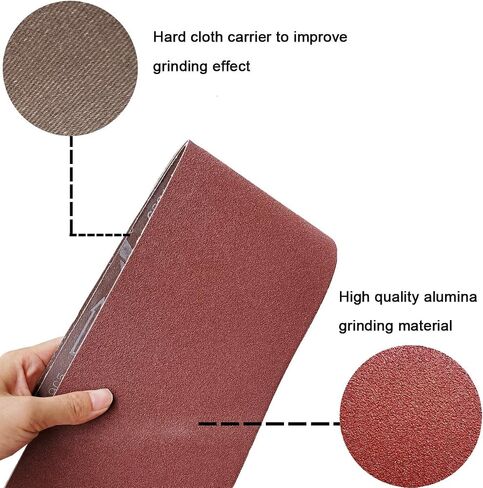 Tonmp 15 PCS 3" x 21" Premium Sander Belts - 5 Each of 40 80 120 Grit Aluminum Oxide Sanding Belts For Belt sander (3x21 inch) in Saudi Arabia