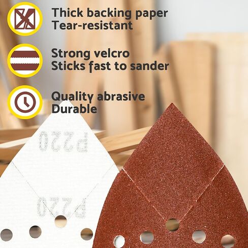 S&F STEAD & FAST Black and Decker Mouse Sanding Pads 60 Pack | 60, 80, 120, 150, 220 Grit Mouse Sander Sandpaper Assortment, 12 Hole, Hook and Loop, Detail Sander Pads with Tack Cloth in Saudi Arabia