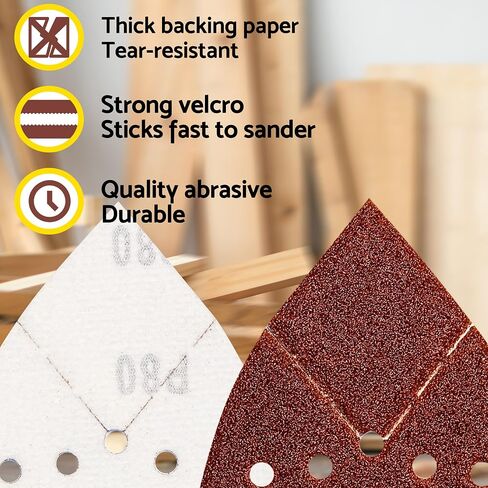 S&F STEAD & FAST Black and Decker Mouse Sanding Pads 60 Pack | 60, 80, 120, 150, 220 Grit Mouse Sander Sandpaper Assortment, 12 Hole, Hook and Loop, Detail Sander Pads with Tack Cloth in Saudi Arabia
