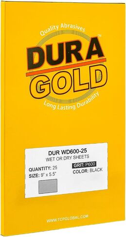 Dura-Gold Premium 2000 Grit Wet or Dry Sandpaper Sheets, 5-1/2" x 9", Box of 25 - Car Color Sanding, Detailing, Polishing Automotive, Woodworking Wood Furniture, Metal Finishing Hand Sand Block Sander in Saudi Arabia