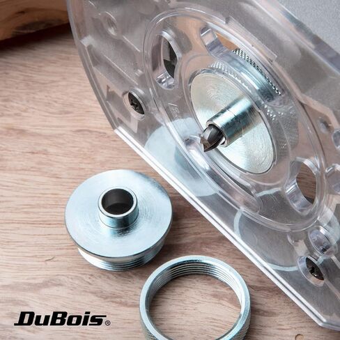 DuBois 51040 Clear Acrylic dia 6-5/8" Router Base Plate w/Centering Pin, Screws and Multiple Pre Drilled Holes, Fits Porter Cable, Bosch, Craftsman, Dewalt, Hitachi, Makita, Milwaukee, Ryobi in Saudi Arabia