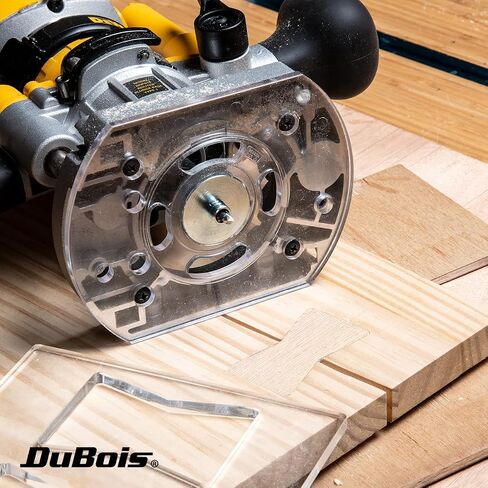 DuBois 51040 Clear Acrylic dia 6-5/8" Router Base Plate w/Centering Pin, Screws and Multiple Pre Drilled Holes, Fits Porter Cable, Bosch, Craftsman, Dewalt, Hitachi, Makita, Milwaukee, Ryobi in Saudi Arabia