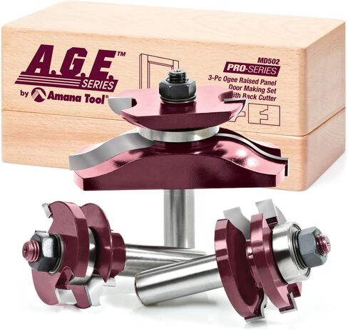 by Amana Tool MD502 Raised Panel Door Making Carbide Tipped Router Bit Set with Back Cutter with 1/2-Inch Shank, 3-Piece in Saudi Arabia