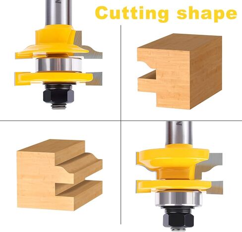 مجموعة رؤوس توجيه كبيرة من Ogee Rail and Stile Router 1/2 بوصة، مجموعة قضبان باب خزانة NewDeli ومجموعة قطع الراوتر الفولاذي 2 بت Ogee بعمق القطع 3/8 بوصة، حتى 2.5 سم من المخزون in Kuwait