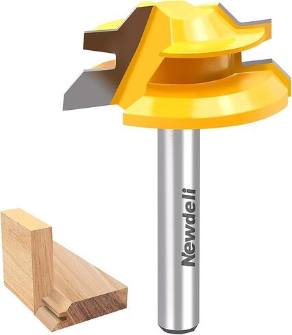Newdeli 3PCS 45 Degree Lock Miter Router Bit Set 1/2 Inch Shank for 1/2", 3/4", 1" Cutting Height Joint Router Bits for Creating Lock Miter Joint in Saudi Arabia