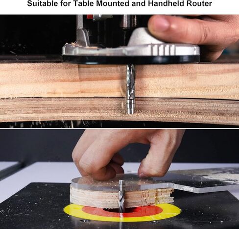 SpeTool Spiral Flush Trim Router Bit 1/4 Inch Shank 1-1/8 Inch Cutting Length Extra Long 3 Inch OVL, UP Down Compression Pattern Template Router Bit for Wood Trimming in Saudi Arabia
