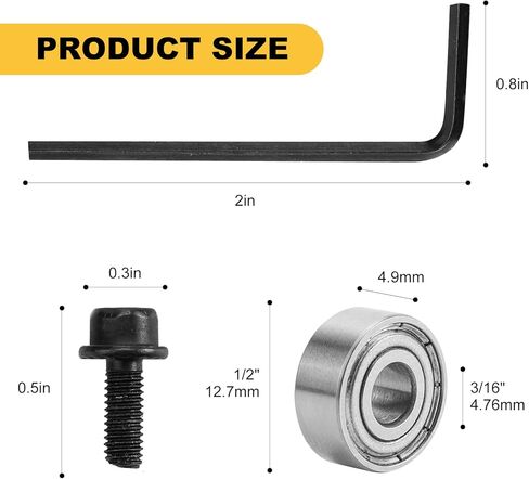 Router Bit Bearings Router Bit Bearings Replacement Set Top Bearing Replacement Kit | Interior Dia: 3/16" & Outer Dia: 3/8"Router Bit Bearing Sets 10Pcs in Kuwait